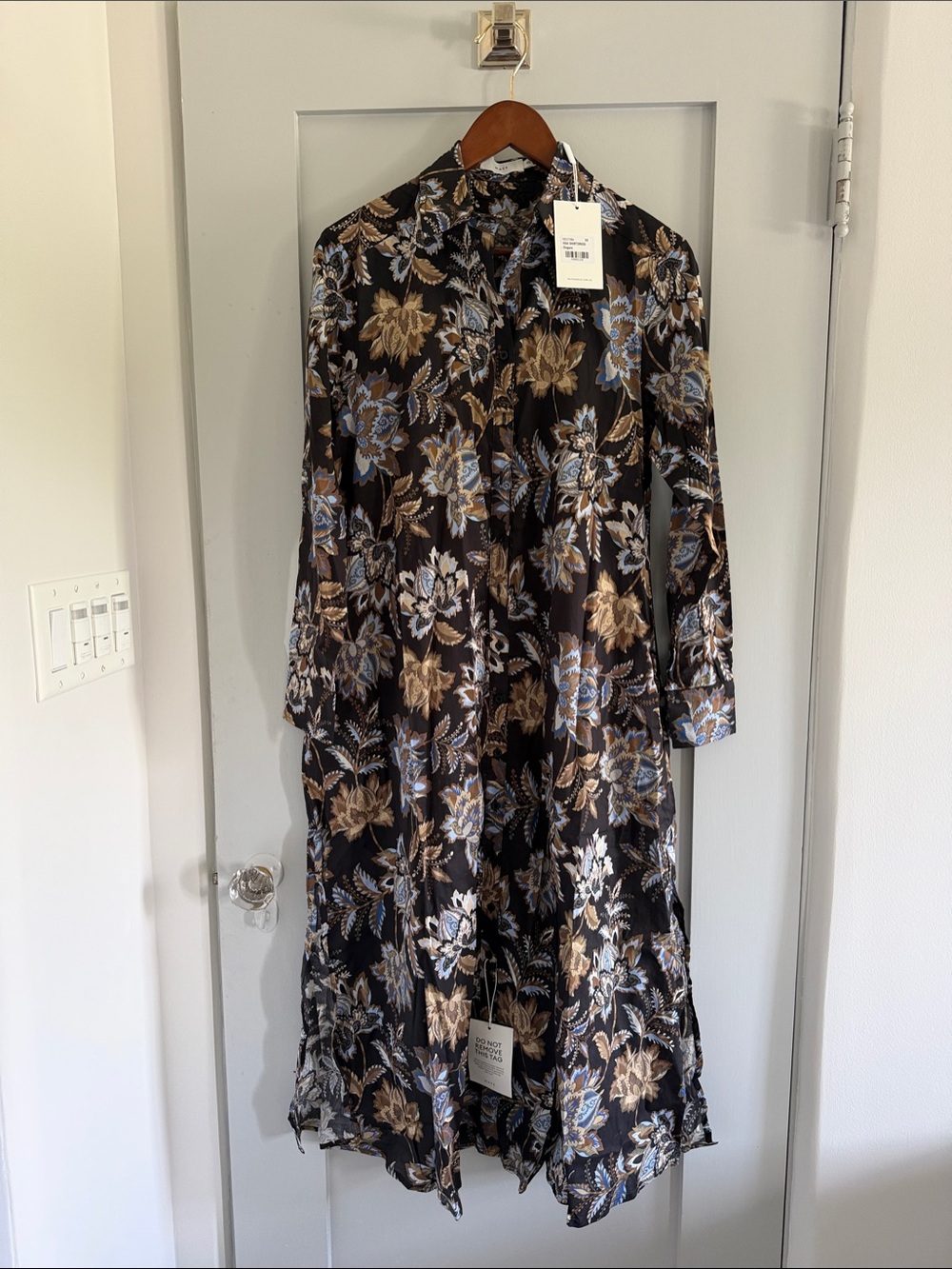 NWT MAYE Black Floral ISSA SHIRTDRESS